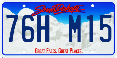 SD license plate 76HM15