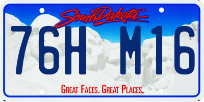 SD license plate 76HM16