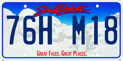 SD license plate 76HM18