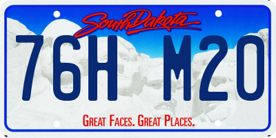 SD license plate 76HM20