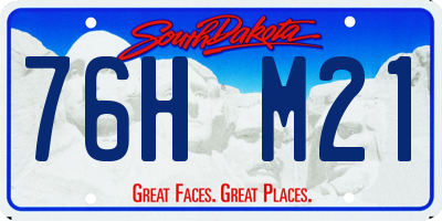 SD license plate 76HM21