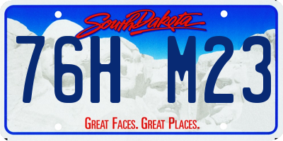 SD license plate 76HM23