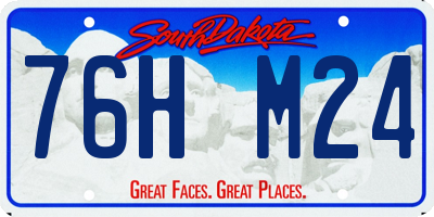 SD license plate 76HM24