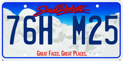 SD license plate 76HM25