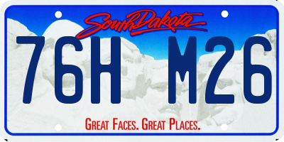 SD license plate 76HM26