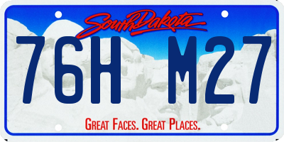 SD license plate 76HM27