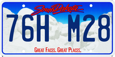 SD license plate 76HM28
