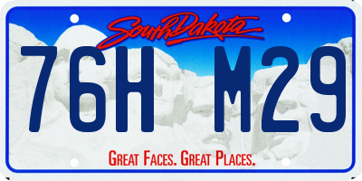 SD license plate 76HM29