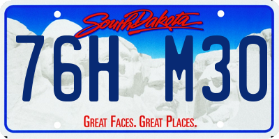 SD license plate 76HM30
