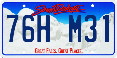 SD license plate 76HM31