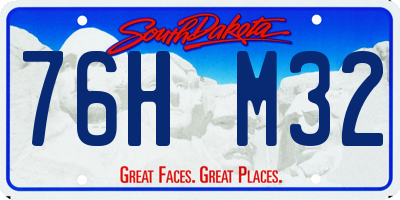 SD license plate 76HM32