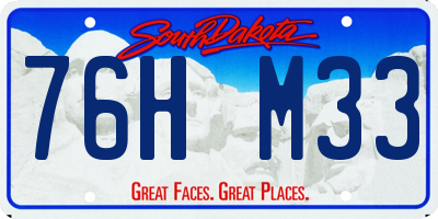 SD license plate 76HM33