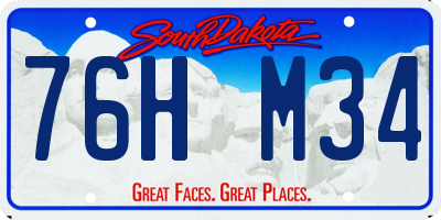 SD license plate 76HM34