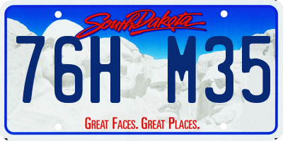 SD license plate 76HM35