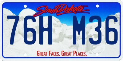 SD license plate 76HM36