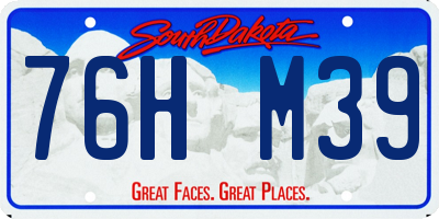 SD license plate 76HM39