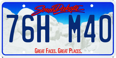 SD license plate 76HM40