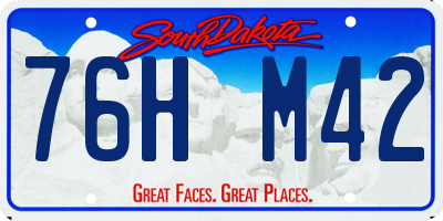 SD license plate 76HM42