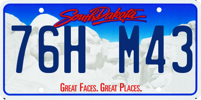 SD license plate 76HM43