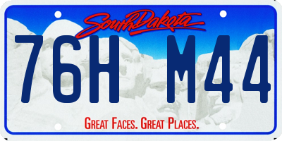 SD license plate 76HM44