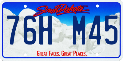 SD license plate 76HM45
