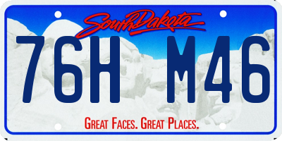 SD license plate 76HM46
