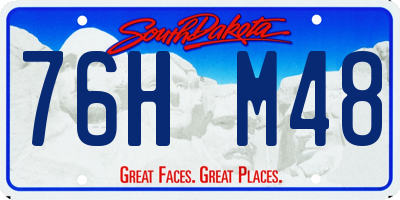 SD license plate 76HM48