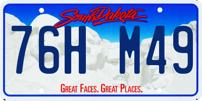 SD license plate 76HM49