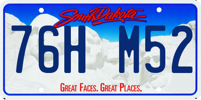 SD license plate 76HM52