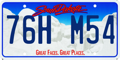 SD license plate 76HM54