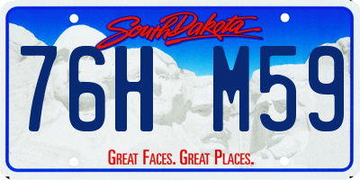 SD license plate 76HM59