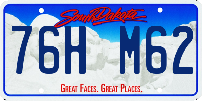 SD license plate 76HM62