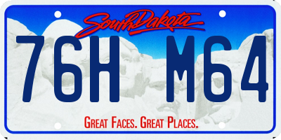 SD license plate 76HM64