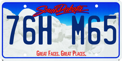 SD license plate 76HM65