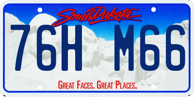 SD license plate 76HM66