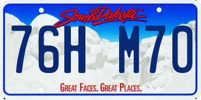 SD license plate 76HM70