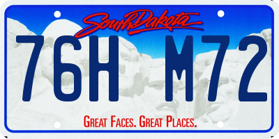 SD license plate 76HM72