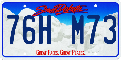 SD license plate 76HM73