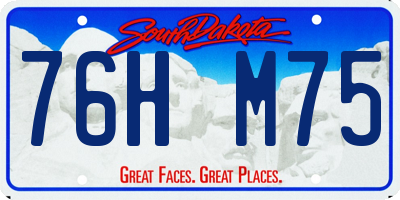 SD license plate 76HM75