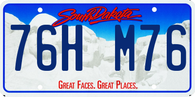 SD license plate 76HM76