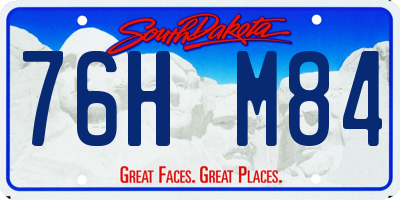 SD license plate 76HM84
