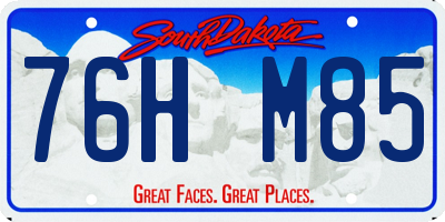 SD license plate 76HM85