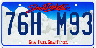 SD license plate 76HM93