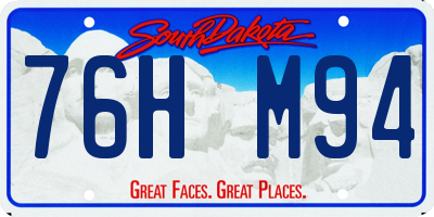 SD license plate 76HM94