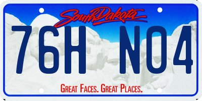 SD license plate 76HN04