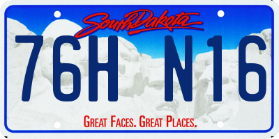 SD license plate 76HN16