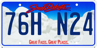 SD license plate 76HN24