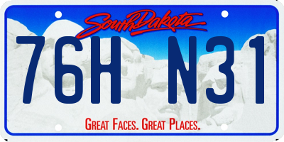 SD license plate 76HN31