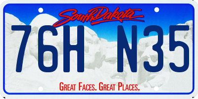 SD license plate 76HN35