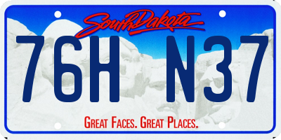 SD license plate 76HN37